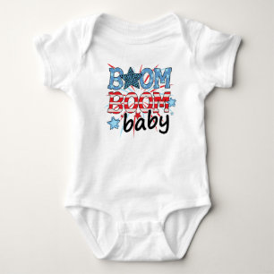 BODY PATRIOTIQUE ROUGE BLANC BLANC BOOM BÉBÉ