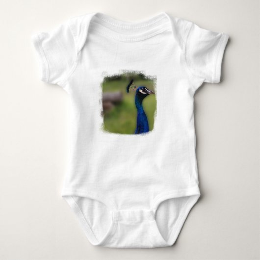 Body Peacock photo Baby Jersey Bodysuit, Blanc (Devant)