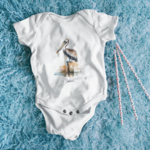 Body pélican debout sur une aquarelle