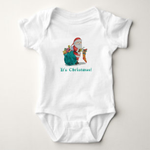 Body père Noël mignon souriant et se préparant pour 