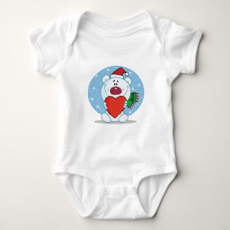 Body Père Noël Ours blanc au coeur
