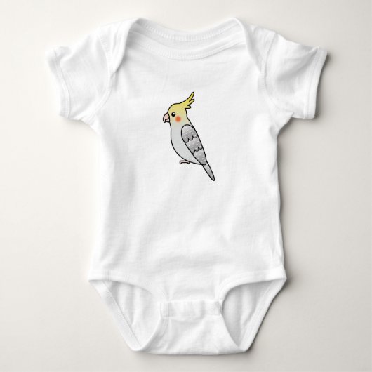 Body Perle Dessin Animé Perruche Oiseau (Devant)
