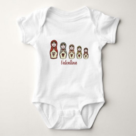 Body Personalisé Russe Poupée Matryoshka Baby Bodysuit (Devant)