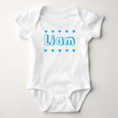 Body Personalized Azure Blue Heart Boy Name (Devant)