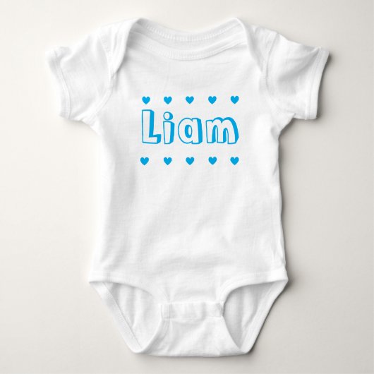 Body Personalized Azure Blue Heart Boy Name (Devant)