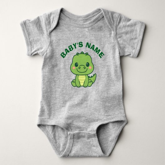 Body Personalized Cute Alligator Baby Bodysuit (Devant)