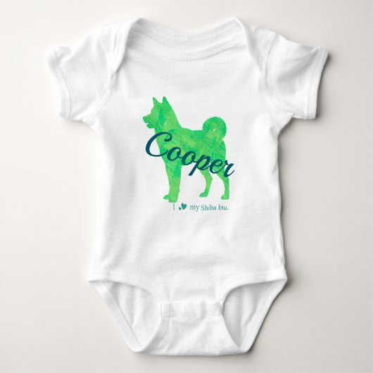 Body Personalized Pastel Green Color Shiba Inu -Dog (Devant)