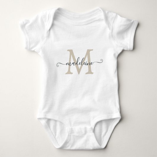Body Personalized Script Name Monogram Beige (Devant)