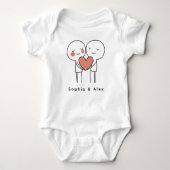 Body Personalized Valentine’s Couple Baby Bodysuit (Devant)