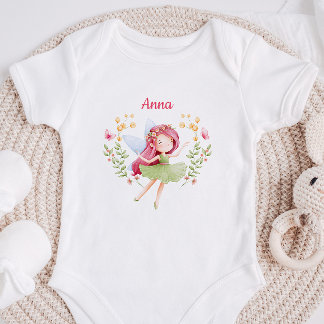 Body Personalized Watercolor Fairy Baby Girl Bodysuit 
