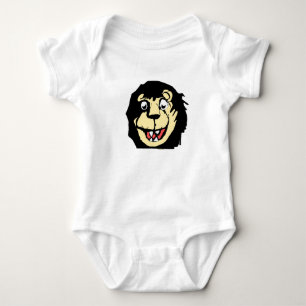 Body Personnage de lion souriant dessiné à la main et m