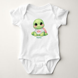 Body personnalisé avec nom de bébé Tortue de mer K