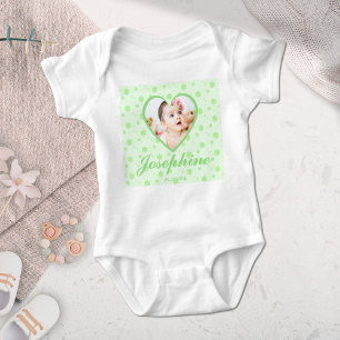 Body Personnalisé Cute Green Baby Name Photo