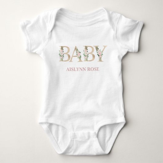 Body Personnalisé Floral Baby One Piece (Devant)