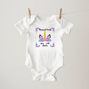 Body personnalisé 'Joyeux Anniversaire Licorne' po