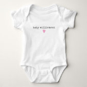 Body Personnalisé Nouveau-né Nom de famille Baby shower (Devant)