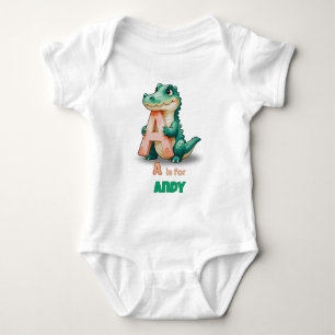 Body personnalisé pour bébé – A pour Alligator