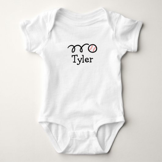 Body personnalisé pour bébé avec baseball (Devant)
