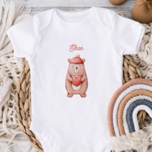 Body personnalisé pour bébé avec un ours en peluch