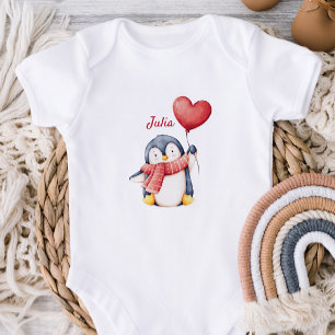 Body personnalisé pour bébé avec un pingouin migno