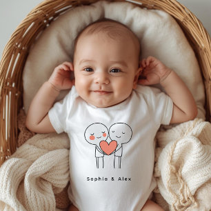 Body personnalisé pour bébé couple Saint-Valentin