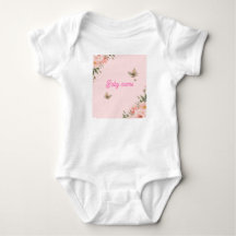 Body personnalisé pour bébé fille papillon floral