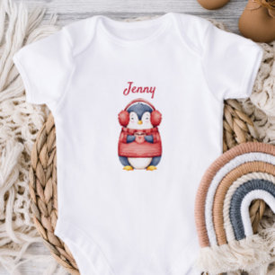 Body personnalisé pour bébé Pingouin d'hiver