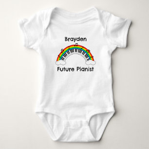 Body personnalisé pour futur pianiste bébé arc-en-