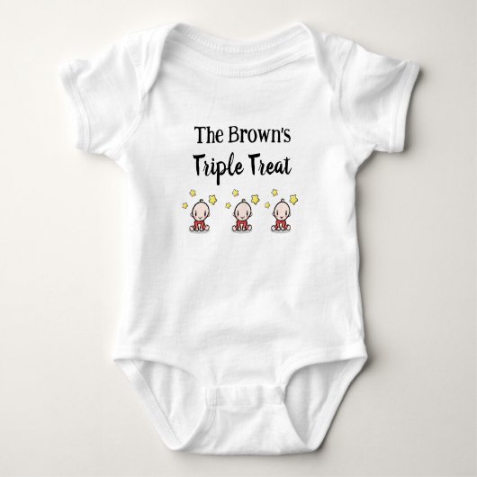 Body Personnalisé Pour Triplets, Triplets Idée Cadeau, (Devant)