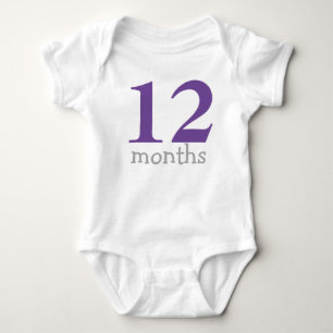 Body Personnalisé Purple mensuel bébé