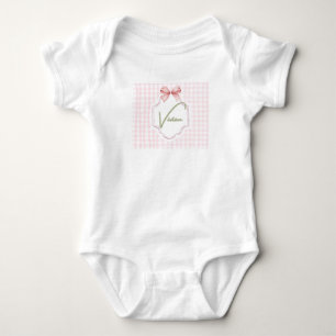 Body Personnalisé Vivian Baby Girl Nursery Bow&En vichy