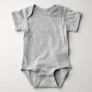 Body Personnaliser avec nom, texte minimaliste rose gri