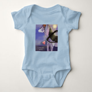 Body Personnaliser Bébé bleu clair "I LOVE YOU"