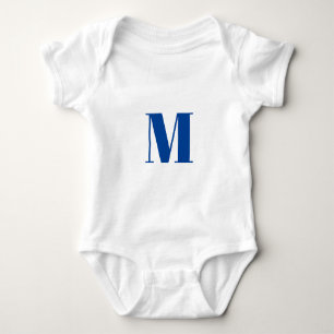 Body Personnaliser monogramme initial bleu blanc