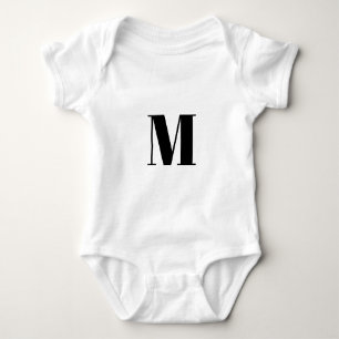 Body Personnaliser monogramme initial noir blanc