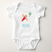 Body Petit Boy Avion et Ballons avec prénom (Devant)