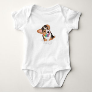Body Petit chiot corgi en maillot de bébé bandana arc-e