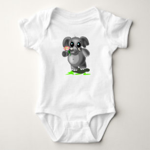 Body Petit éléphant aux fleurs Bébé Bodysuit