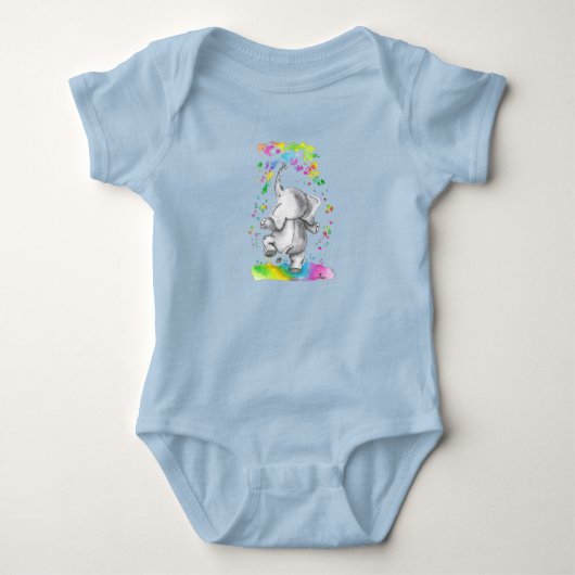 Body Petit éléphant éclaboussure de couleur (Devant)