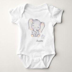 Body Petit Eléphant & Flower Bodysuit bébé