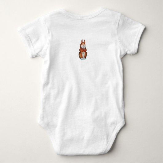 Body Petit lapin lapin brun mignon avec de jolies fleur (Dos)