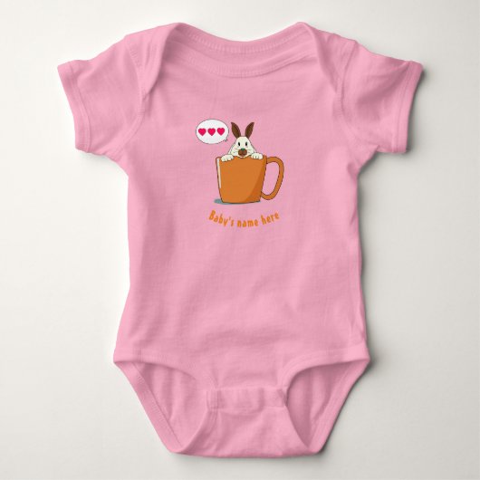Body Petit lapin Latte dit "Je t'aime" (Devant)