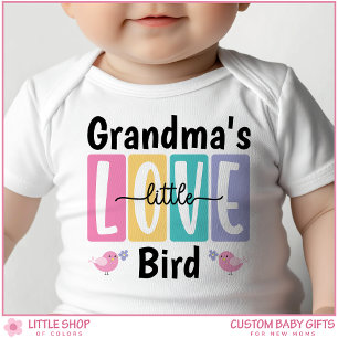 Body Petit Oiseau d'Amour de Mamie Fille Personnalisée