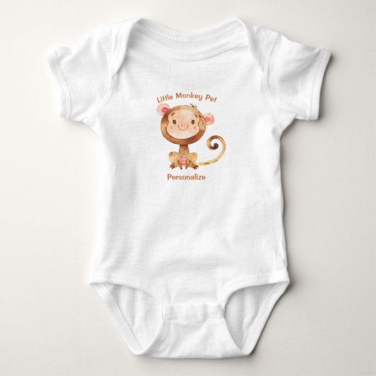 Body Petit Singe Pet Cute Bébé Singe Personnaliser (Devant)