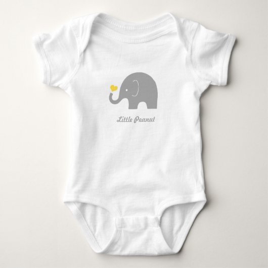 Body Petite arachide éléphant bébé Romper, Coeur jaune (Devant)