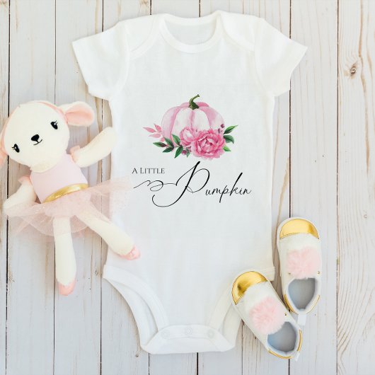 Body Petite Citrouille Rose Pâle Shower de Bébé Rustiqu