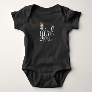 Body Petite fille, fille puissance vert et noir bébé