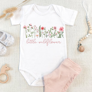Body Petite fleur sauvage petite fille couleur rose