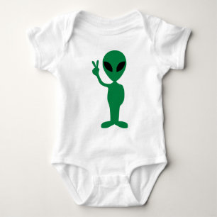 Body Petite silhouette d'alien d'homme vert de paix