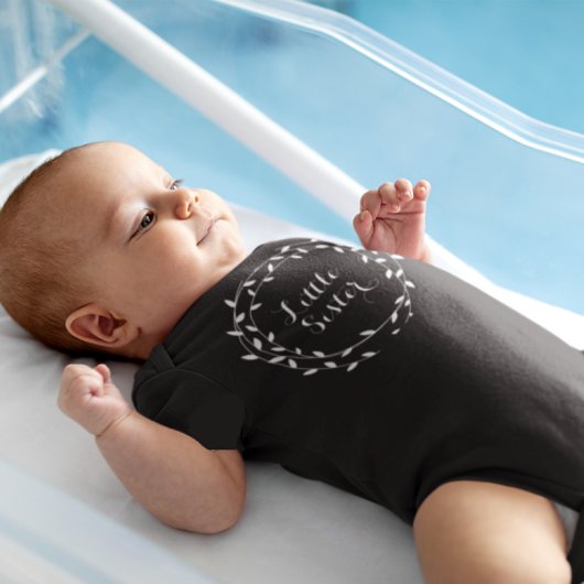 Body Petite soeur Noir & Blanc Feuille Wreath Fille béb